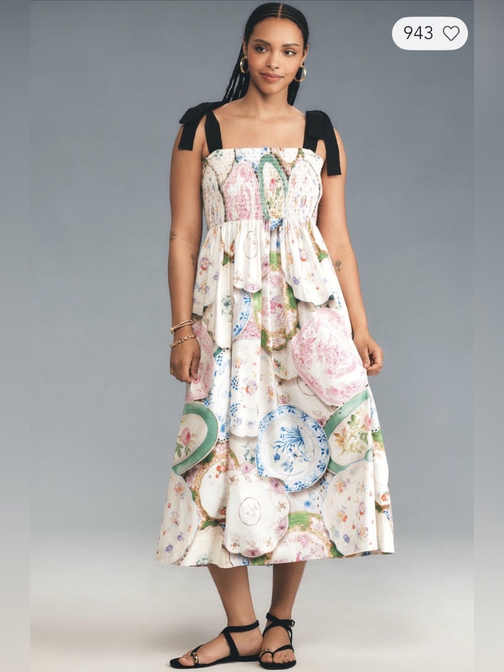 Anthropologie Rachel Antonoff Mindy Smocked Midi Dress